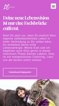 Vorschau der mobilen Webseite coachingbyellen.de, Life Coaching by Ellen | Coaching mit Eseln
