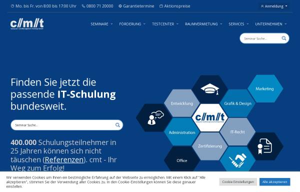 Vorschau von www.cmt.de, cmt Computer-& Management Trainings GmbH