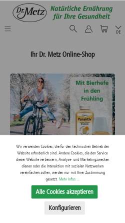 Vorschau der mobilen Webseite www.drmetz.de, Dr. Metz KG