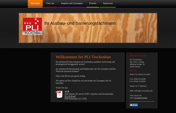 Vorschau von www.pli-trockenbau.de, PLI Trockenbau