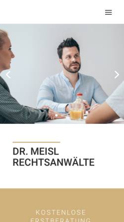Vorschau der mobilen Webseite www.meisl-rechtsanwaelte.de, Dr. Meisl Rechtsanwälte