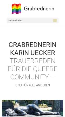 Vorschau der mobilen Webseite grabrednerin.de, Trauerreden für die queere Community - und für alle anderen