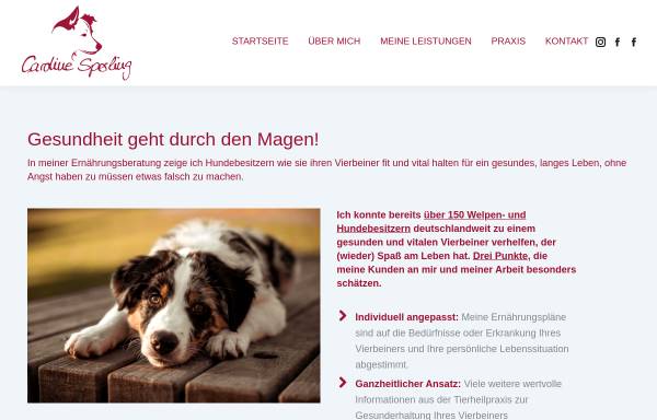 Vorschau von ernaehrungsberatung-hund.net, Ernährungsberatung für Hunde mit Caroline Sperling
