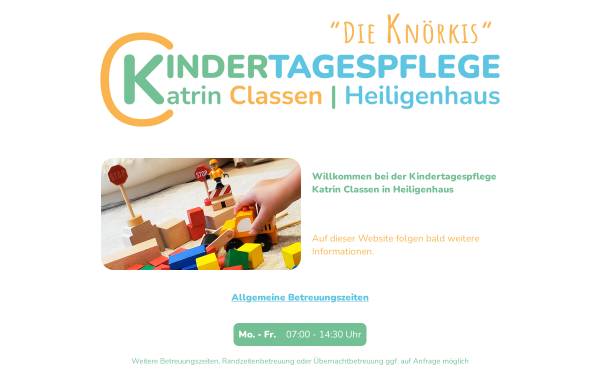 Vorschau von www.kindertagespflege-heiligenhaus.de, Kindertagespflege Katrin Classen