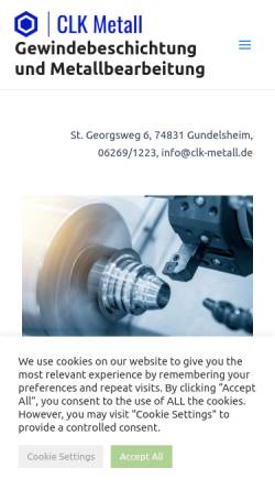 Vorschau der mobilen Webseite clk-metall.de, CLK Metall GmbH