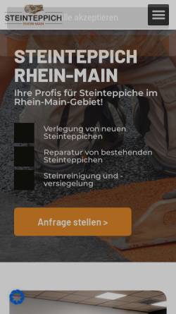 Vorschau der mobilen Webseite steinteppich-rheinmain.de, Steinteppich Rhein-Main