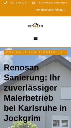Vorschau der mobilen Webseite renosan-sanierung.de, Renosan GmbH