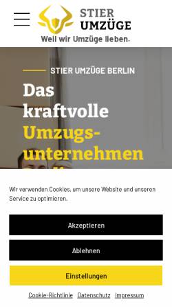 Vorschau der mobilen Webseite www.stier-umzug.de, Stier Umzüge