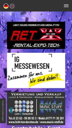 Vorschau der mobilen Webseite www.licht-ton-dorsten.de, RET Rental-Expo-Tech