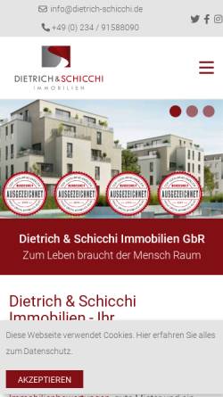 Vorschau der mobilen Webseite www.dietrich-schicchi.de, Dietrich & Schicchi Immobilien GbR