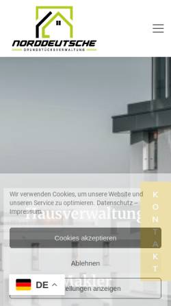 Vorschau der mobilen Webseite norddeutsche-grundstuecksverwaltung.de, Norddeutsche Grundstücksverwaltung
