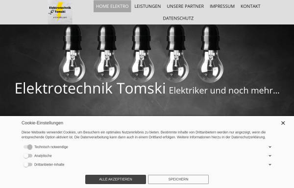 Vorschau von www.e-tomski.com, Elektrotechnik Tomski
