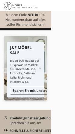 Vorschau der mobilen Webseite jf-moebel.de, J&F Möbel