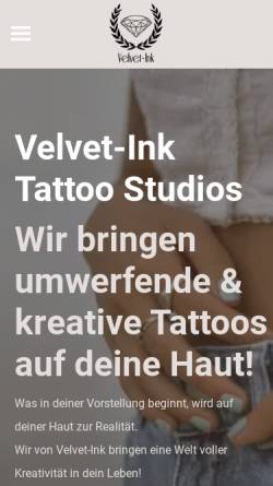 Vorschau der mobilen Webseite www.velvet-ink.de, Velvet-Ink Tattoo Studio & Beauty