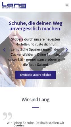 Vorschau der mobilen Webseite www.schuhmode-lang.at, Schuhmode Lang - Feldbauer GmbH