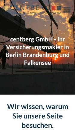 Vorschau der mobilen Webseite www.centberg.de, centberg GmbH