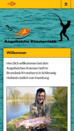 Vorschau der mobilen Webseite www.angelteiche-koesterrieth.de, Angelteiche Koesterrieth