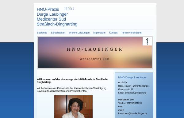 Vorschau von www.hno-laubinger.de, HNO-Praxis Laubinger