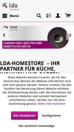 Vorschau der mobilen Webseite www.lda-homestore.de, LDA Vertriebs-GmbH