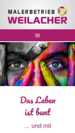 Vorschau der mobilen Webseite www.maler-weilacher.de, Malerbetrieb Weilacher