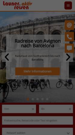 Vorschau der mobilen Webseite www.launer-reisen.de, Launer-Reisen