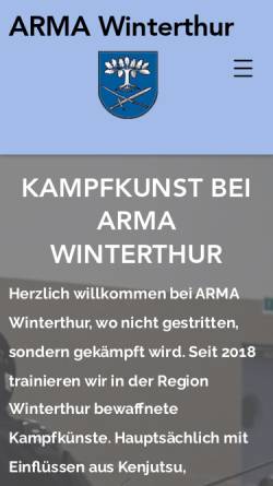 Vorschau der mobilen Webseite www.arma-winterthur.ch, ARMA Winterthur