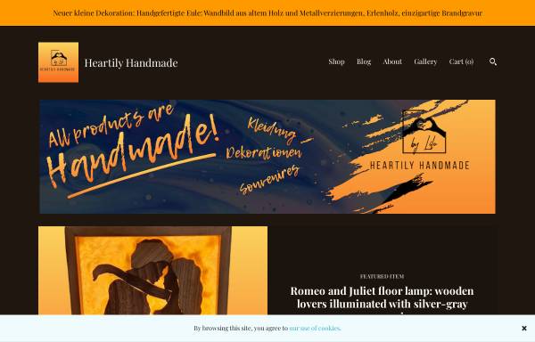 Vorschau von www.heartilyhandmade.de, Heartily Handmade-Shop