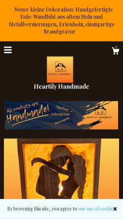 Vorschau der mobilen Webseite www.heartilyhandmade.de, Heartily Handmade-Shop