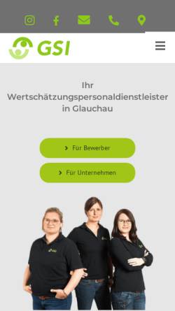 Vorschau der mobilen Webseite www.gsi-service.de, GSI GmbH
