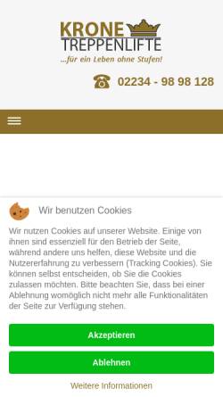 Vorschau der mobilen Webseite www.krone-treppenlifte.de, KRONE-Treppenlifte