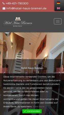 Vorschau der mobilen Webseite www.hotel-haus-bremen.de, Hotel Haus Bremen