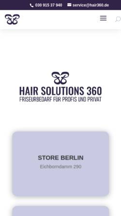 Vorschau der mobilen Webseite hair360.de, Hair Solutions 360