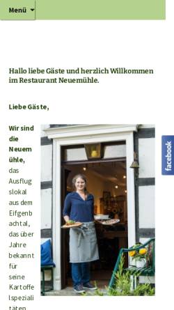 Vorschau der mobilen Webseite www.restaurant-neuemuehle.de, Restaurant Neuemühle