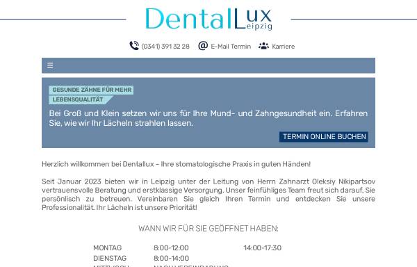 Vorschau von dentallux.de, Zahnartzpraxis DentalLux
