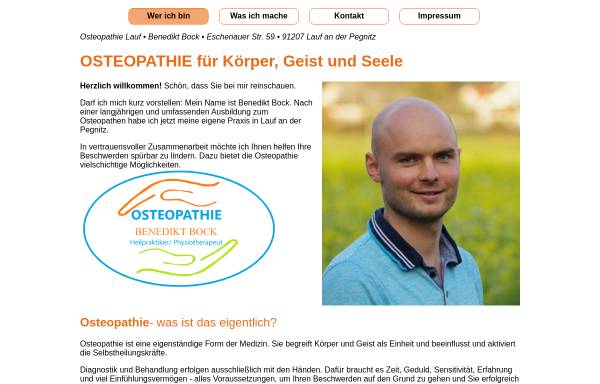Vorschau von www.osteopathie-benedikt-bock.de, Osteopathie Benedikt Bock