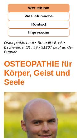 Vorschau der mobilen Webseite www.osteopathie-benedikt-bock.de, Osteopathie Benedikt Bock