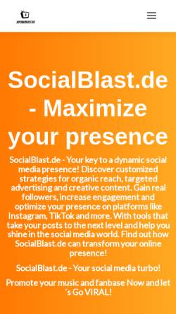 Vorschau der mobilen Webseite socialblast.de, SocialBlast