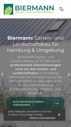 Vorschau der mobilen Webseite www.galabau-biermann.de, Garten und Landschaftsbau Biermann