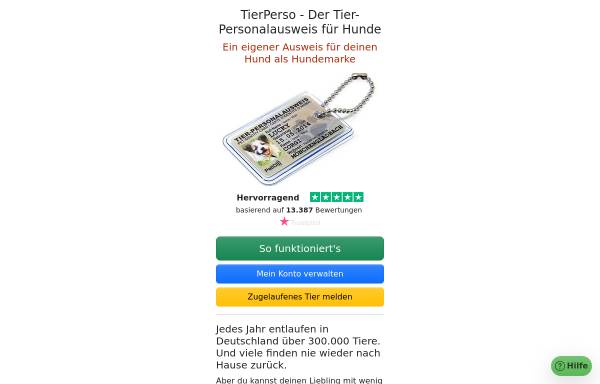 Vorschau von www.tierperso.de, PetID GmbH