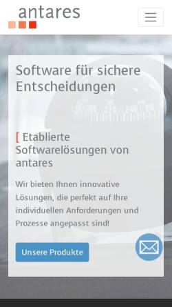 Vorschau der mobilen Webseite www.antares-is.de, antares Informations-Systeme GmbH