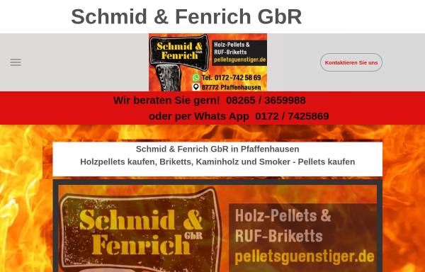 Vorschau von pelletsguenstiger.de, Pelletsguenstiger.de Schmid & Fenrich GbR Holzpellets und Briketts