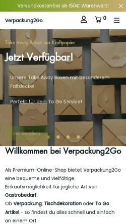 Vorschau der mobilen Webseite www.verpackung2go.de, Verpackung2Go