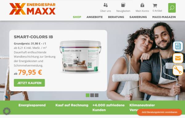 Vorschau von energiespar-maxx.de, Energiespar-Maxx - Smart-Klima GmbH