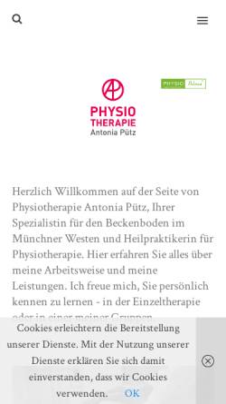Vorschau der mobilen Webseite puetz-physio.de, Physiotherapie Antonia Pütz