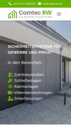 Vorschau der mobilen Webseite comtec-bw.de, Comtec BW Sicherheitssysteme GmbH & Ko. KG.