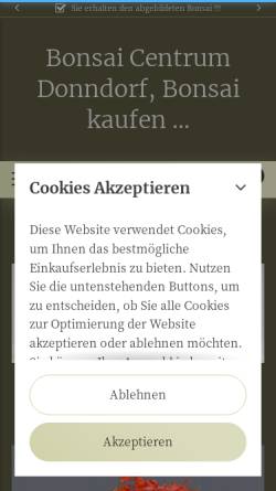 Vorschau der mobilen Webseite www.bonsai-versand.de, Bonsai Centrum Donndorf