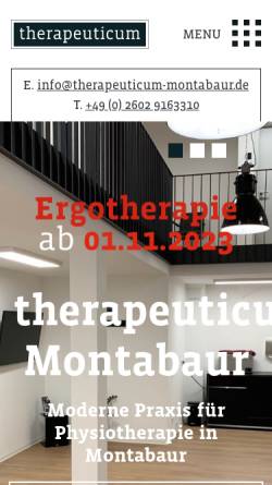 Vorschau der mobilen Webseite www.therapeuticum-montabaur.de, therapeuticum Montabaur