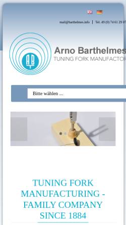 Vorschau der mobilen Webseite www.stimmgabel.info, Arno Barthelmes & Co. GmbH