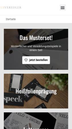 Vorschau der mobilen Webseite www.diepapierveredler.de, NUEVO GbR – Die Papierveredler