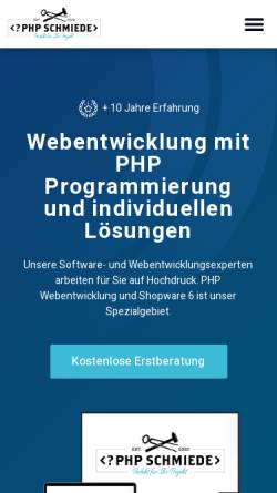 Vorschau der mobilen Webseite www.php-schmiede.com, PHP Schmiede KG